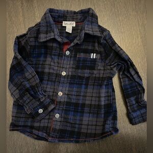 EUC 6-12m Long Sleeve Cotton Button Up